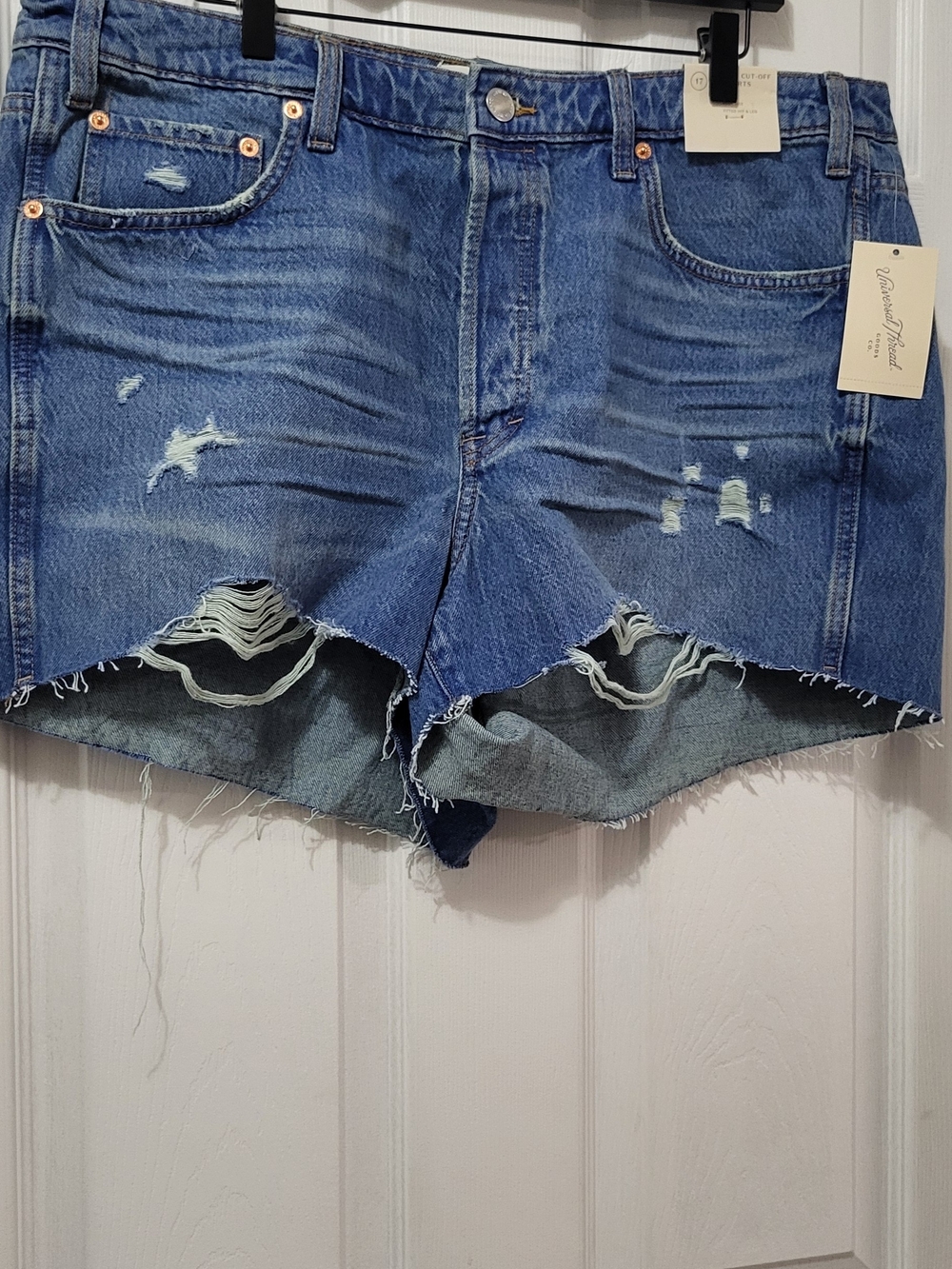 Universal Thread Distressed Blue Cutoff Denim Shorts